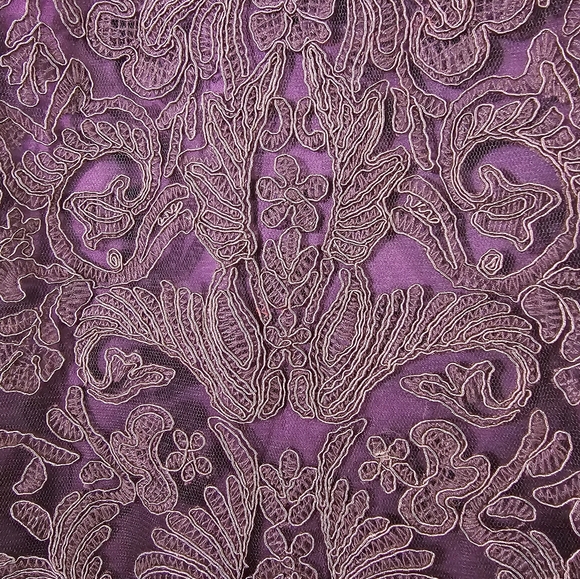 Tadashi Shoji Corded Embroidery Tulle Cap Sleeve Sheath Cocktail Dress - Picture 3 of 10